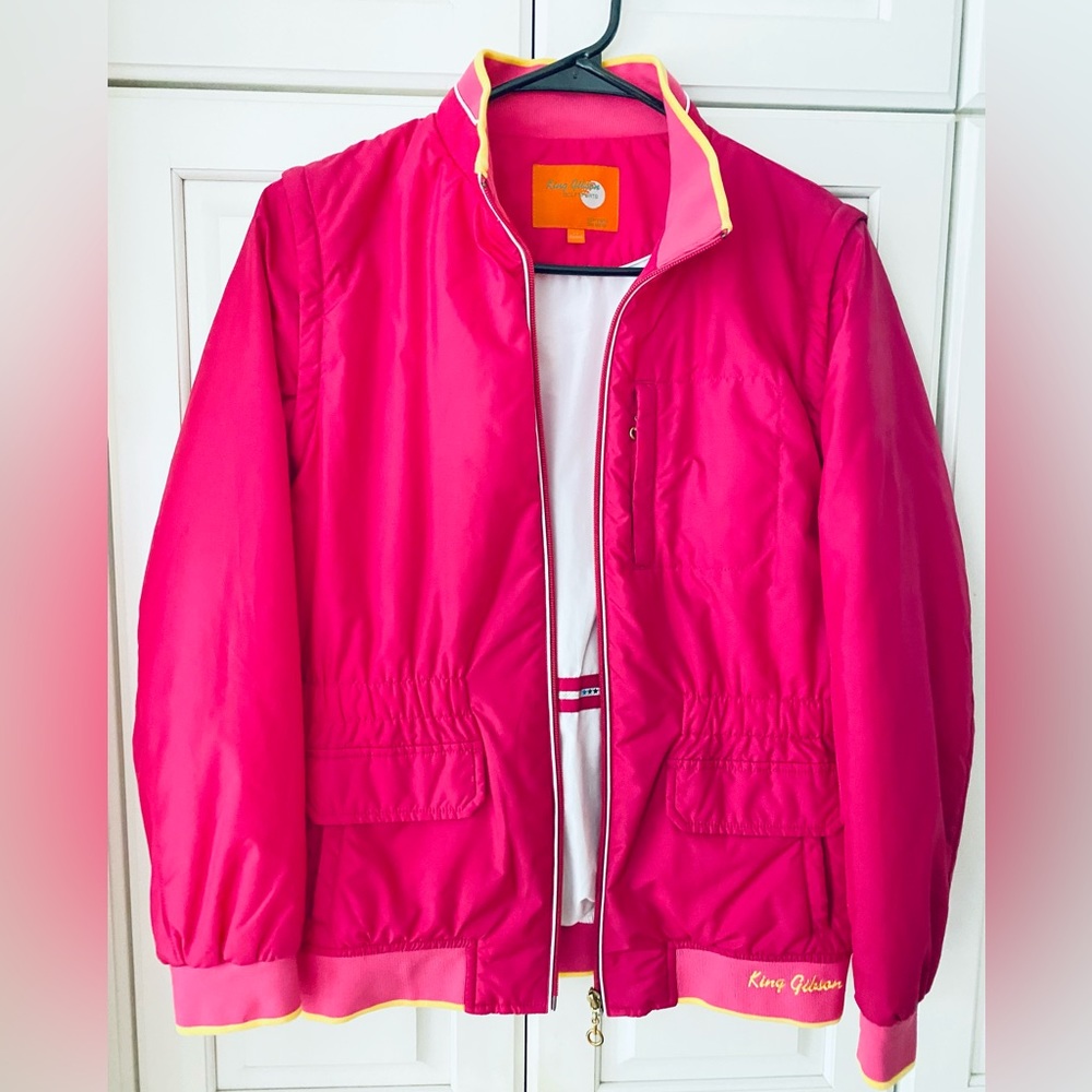 King Gibson Pink Insulated puffy coat Vest Removable sleeves Women's XS Golf